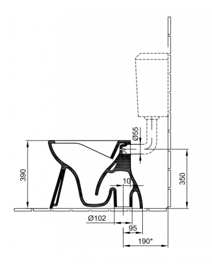 Alföldi Bázis WC Cleanflush csésze alsó kifolyású mély öblítésű Alföldi Bázis WC Cleanflush csésze alsó kifolyású mély öblítésű