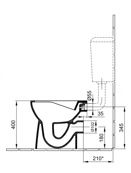 Alföldi Bázis WC Cleanflush csésze hátsó kifolyású lapos öblítésű Alföldi Bázis WC Cleanflush csésze hátsó kifolyású lapos öblítésű