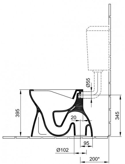 Alföldi Bázis WC Cleanflush csésze alsó kifolyású lapos öblítésű Alföldi Bázis WC Cleanflush csésze alsó kifolyású lapos öblítésű