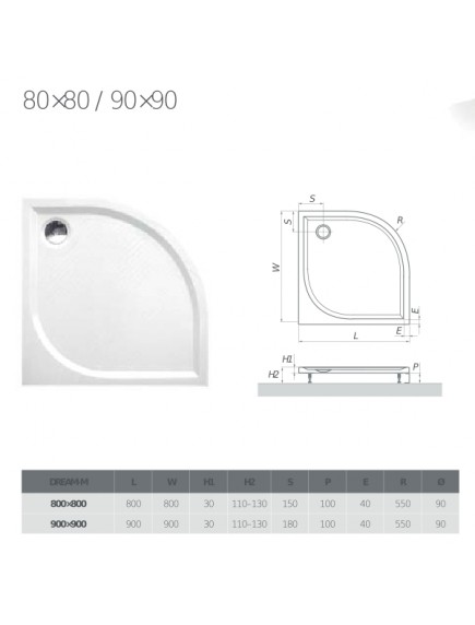 Roltechnik ALOHA-M 80 öntött műmárvány zuhanytálca Roltechnik ALOHA-M 80 öntött műmárvány zuhanytálca