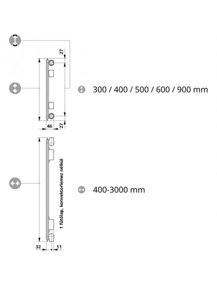 Vogel & Noot acéllemez radiátor 22 DK 500x720 kompakt